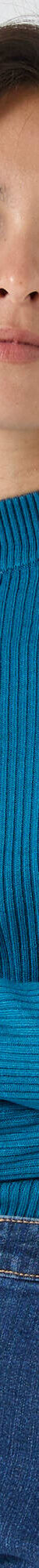 Pull col montant court, maille côtelée (bleu canard) Pull col montant court, maille côtelée (bleu canard)